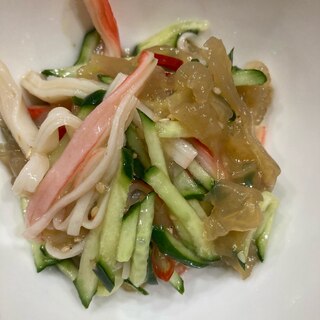 カニカマきゅうりと中華クラゲのサラダ
